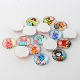 10 stuks glas cabochons matroesjka mix 12mm