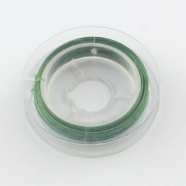 10 meter tigertail staaldraad 0.38mm groen