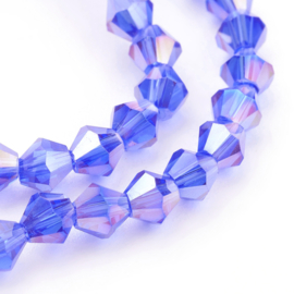 C121.E- 118 stuks AA-kwaliteit imitatie Swarovski crystal kralen 4mm blue plated AB