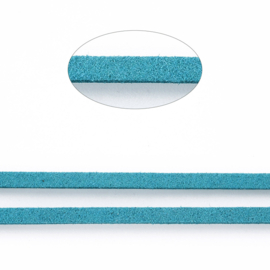 3 meter faux suede veter van 3mm breed blauw