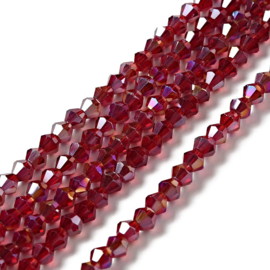 C121.F- 118 stuks AA-kwaliteit imitatie Swarovski crystal kralen 4mm dark red AB