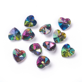 K30- hanger/bedel hart imitatie swarovski 10x10mm colorful