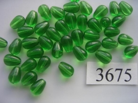 P.27- 25 stuks glaskralen druppels 8.5x6mm transparant groen