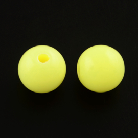 C60- ca. 100 stuks kunststof kralen 6mm lemon yellow