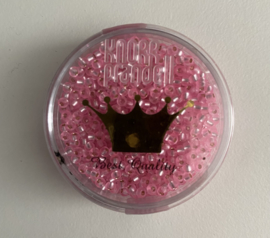 RK201- Miyuki rocailles Ø 2 mm roze zilverkern - 15gr in een doosje