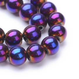 C37- 50 stuks non-magnetic synthetic Hematite kralen 8mm purple plated