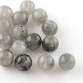 C193- 60 stuks imitation gemstone acryl kralen 8mm grijs