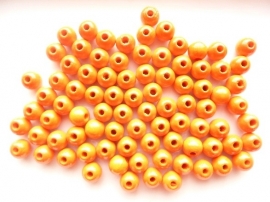 6028 101- 85 stuks houten kralen oranje 8mm