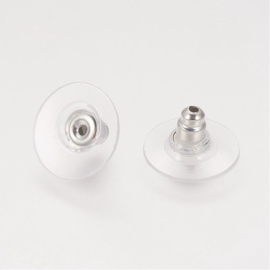 50 stuks poussets / schuifjes voor oorhaakjes en oorstekers  11x11mm
