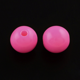 C268- ca. 100 stuks kunststof kralen 6mm opak deep pink