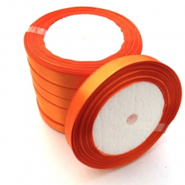 rol met 22.86 meter satijnlint van 12mm breed oranje - super aanbieding!