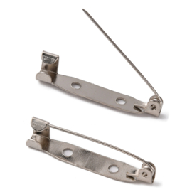 10 stuks brochespeldjes 32mm zilver