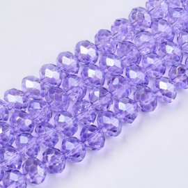 C121.G- ca. 130 stuks abacus facet geslepen glaskralen 4x3.5mm pearl luster plated lilac