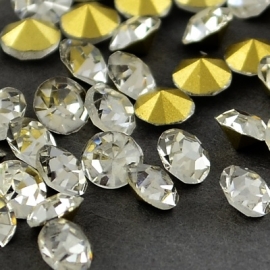 200 stuks strass steentjes pointed back SS6-2mm zilver