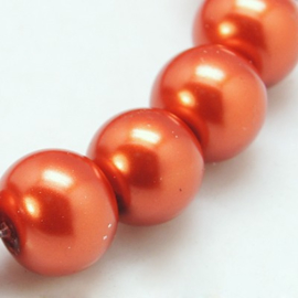 C83- 50 stuks glasparels 8mm chocolate
