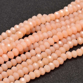 C124.B- ca. 100 stuks abacus facet geslepen glaskralen 6x4mm light salmon