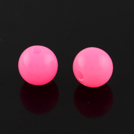 C386- ca. 100 stuks kunststof kralen 6mm hotpink