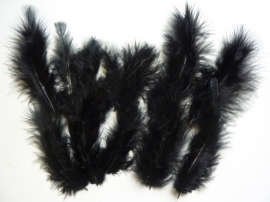 800804/2801- 15 stuks Marabou veren zwart van 7 tot 14cm