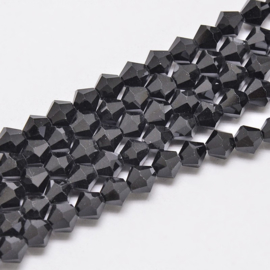 C121.C- 118 stuks AA-kwaliteit imitatie Swarovski crystal kralen 4mm yet black