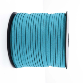 90 meter faux suede veter van 3mm breed blauw