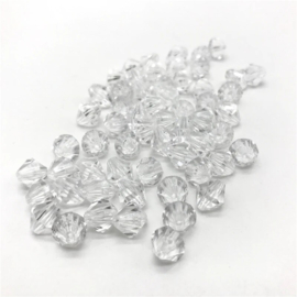 P.142- 20 stuks facet geslepen glaskralen van 8x8mm bicone crystal helder