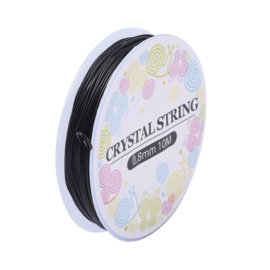 10 meter elastiek 0.8mm dik zwart - elastisch nylondraad