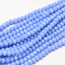 C341.C- ca. 150 stuks abacus facet geslepen glaskralen 4x3mm hortensia blauw