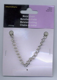 CE450602/1001- 1 meter ketting jasseron 5.5mm zilverkleur