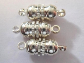 450901/0961- 3 stuks magneetsluitingen bolvorm 10mm zilverkleur