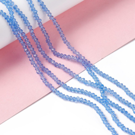 C338.H- ca. 165 stuks facet glaskralen rondelle 3x2mm royalblue