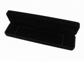 juwelendoos / cadeaudoos zwart velours 24x5.5cm