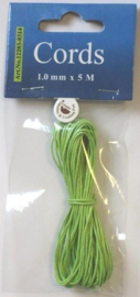 440200/8314- 5 meter waxkoord katoen van 1mm dik - groen