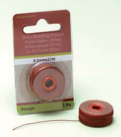 TH12050- 37 meter Silky draad van 0.2mm dik rood