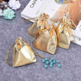 10 stuks organza zakjes 12x9cm goud