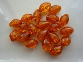 C76- 30 x qraccle glaskralen ovaal 12x8mm oranje