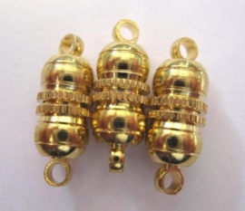 10301/0962- 3 stuks magneetsluitingen bolvorm 10mm goudkleur