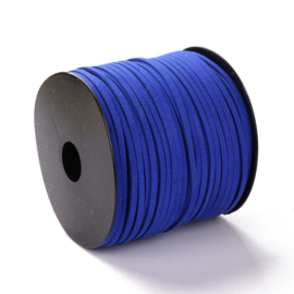 3 meter faux suede veter van 3mm breed royal blauw