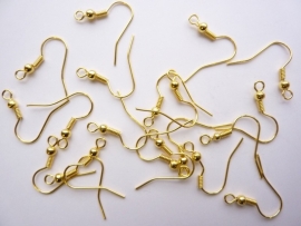 20 stuks oorhaakjes 18mm goudkleur