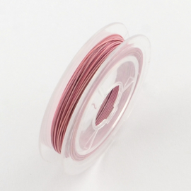 10 meter tigertail staaldraad 0.38mm flamingo