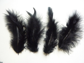 800804/2801- 15 stuks Marabou veren zwart van 7 tot 14cm