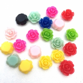 20 stuks acrylic cabochons roosjes 10x5mm kleurenmix