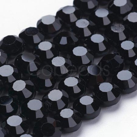 P.136- 20 stuks geslepen glaskralen van 5x4mm zwart