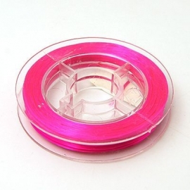 10 meter elastiek 0.8mm dik fuchsia - elastisch nylondraad