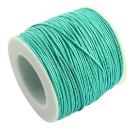 ruim 70 meter waxkoord 1mm aquamarine