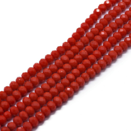 C340.C- ca. 100 stuks abacus facet geslepen glaskralen 6x4mm red