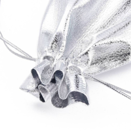 10 stuks organza zakjes 16x11cm zilver