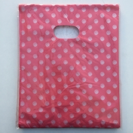 100 stuks plastic tasjes 20x25cm koraal met stippen