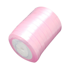 rol met 22.86 meter satijnlint van 10mm breed babyroze - super aanbieding!