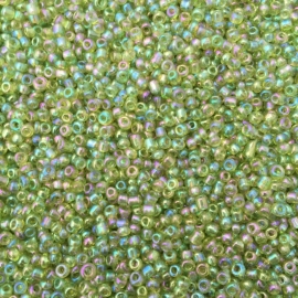 R24- 20gram glazen rocailles 2mm groen olie
