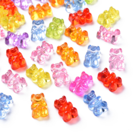 C42- 30 stuks acryl kralen gummybear 12x8mm kleurenmix